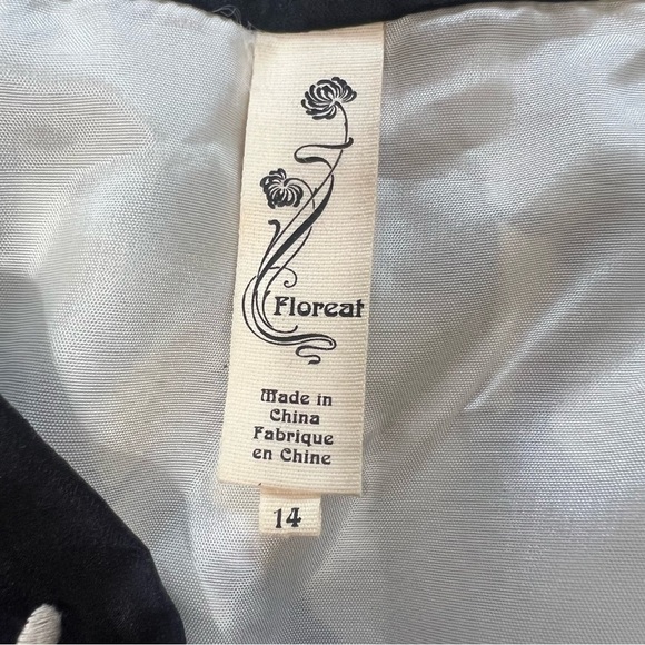 Floreat Anthropologie 100% Silk Pencil Skirt Ocean Mist Purple Blk Boho Size 14 - Picture 6 of 8